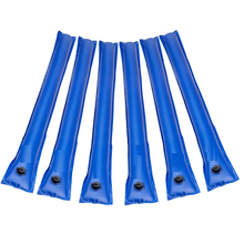 8 ft Pool Cover Water Bags Pack of 6 with 4 Corner Tubes – 0.4 mm PVC Weights with Leakproof Valve for Winter Inground Swimming Pool Covers