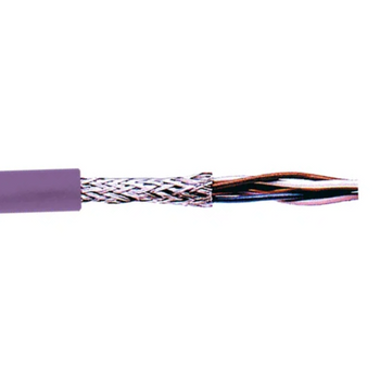 LUTZE 104386 24 AWG 2C 7 Strand Bare Copper Shielded Al Foil TC Braid PVC Industrial Automation Can Bus Cable