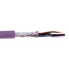 LUTZE 104386 24 AWG 2C 7 Strand Bare Copper Shielded Al Foil TC Braid PVC Industrial Automation Can Bus Cable