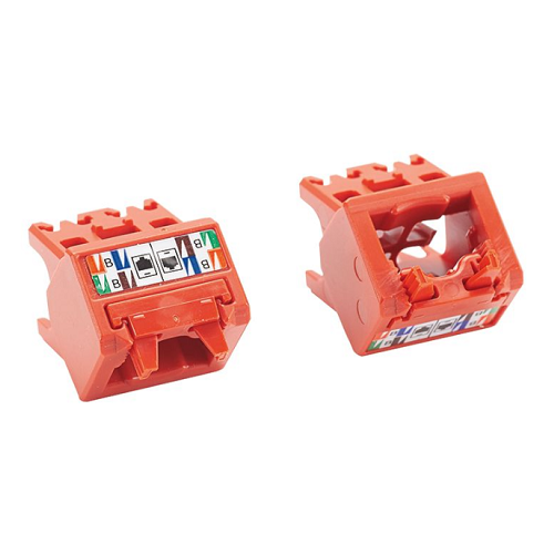22-26 AWG Mini-Com Cat5e Up/Down 45 Angle Wire Cap Jack Module TG UTP CJUDCAPRD-C