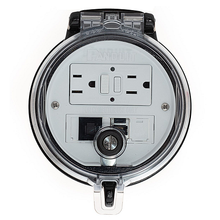 4-Inch Base Data Access GFCI Outlet CAT5e USB Coupler DAP4BC-G0-5U