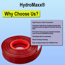1 1/2" x 100FT Red 10 Bar High Pressure Lay Flat Discharge & Backwash Hose with Connectors