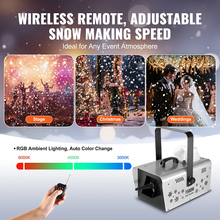 1500W Handheld & Hanging Snow Making Machine with Wireless Remote Control