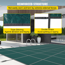 20 x 40 ft Inground Pool Safety Cover with Right Step – Mesh PP Winter Cover, Triple-Stitched, Hardware Included