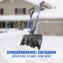 18-Inch Blade Spring-Assisted Handle for Easy Shoveling Strain-Reducing Snow Shovel