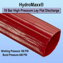 1 1/2" x 100FT Red 10 Bar High Pressure Lay Flat Discharge & Backwash Hose with Connectors