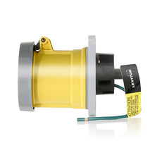 Leviton 60 Amp 125V LEV Series IEC Pin & Sleeve Receptacle Yellow 360R4WLEV