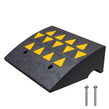 6" Rise, 15T Capacity Heavy-Duty Rubber Curb Ramp for Forklifts, Trucks, Buses, Cars, Wheelchairs & Bikes