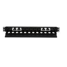 PatchLink Horizontal 1RU Black Single Sided Manager WMPLFSE
