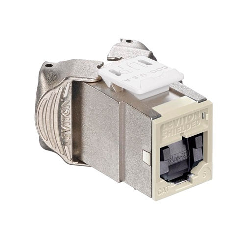 Cat 6 Shielded QUICKPORT Jack with Shutters Ivory 61SJK-SI6