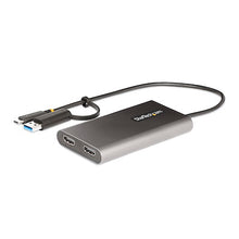 USB-C to Dual-HDMI Adapter - USB-C or A to 2x HDMI - 4K 60Hz - 100W Power