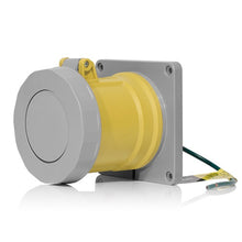 Leviton 60 Amp 125V LEV Series IEC Pin & Sleeve Receptacle Yellow 360R4WLEV