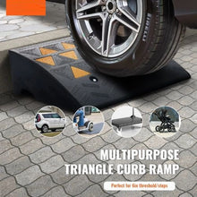 6" Rise, 15T Capacity Heavy-Duty Rubber Curb Ramp for Forklifts, Trucks, Buses, Cars, Wheelchairs & Bikes