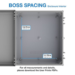 17.75" x 16.27" x 7.13" Boss Spacing Industrial Enclosure I622HL,TGBG
