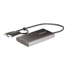USB-C to Dual-HDMI Adapter - USB-C or A to 2x HDMI - 4K 60Hz - 100W Power