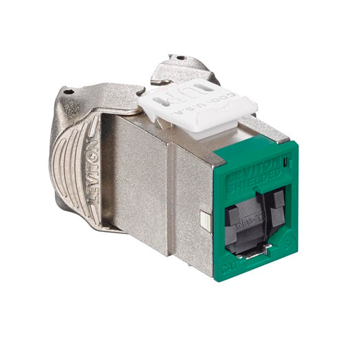 Cat 6 Shielded QUICKPORT Jack with Shutters Green 61SJK-SV6