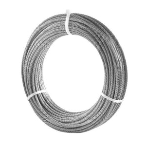 1/8 Inch 7x7 Strand T316 Stainless Steel Braided Aircraft Cable 100FT With Accessories