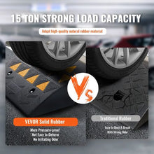 6" Rise, 15T Capacity Heavy-Duty Rubber Curb Ramp for Forklifts, Trucks, Buses, Cars, Wheelchairs & Bikes