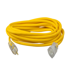 25"Ft Extension Cord Yellow 14/3 SJEOOW Power Light Indicator Outdoor Cold Weather 1487SW0002 (Pack Of 5)
