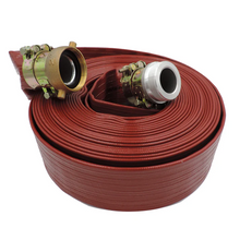 1 1/2" x 100FT Red 10 Bar High Pressure Lay Flat Discharge & Backwash Hose with Connectors