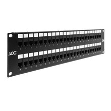 2RU 48 Port Angled Patch Panel K6A02 Connectors Cat 6A ACC4888/1106AN