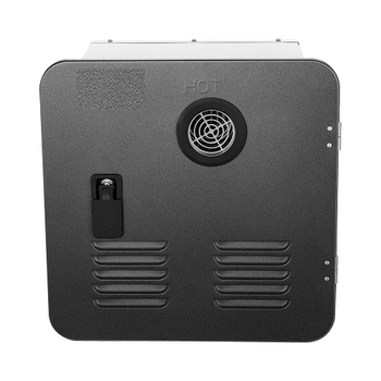 Calentador de ducha sin tanque para RV de 55 000 BTU, ahorrador de espacio, con puerta negra y control remoto, color negro, TM-RV03-2B