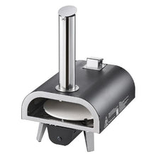 Dual Fuel Outdoor Pizza Oven 12" Wood & Propane Gas Electric Rotation Thermometer (Black)