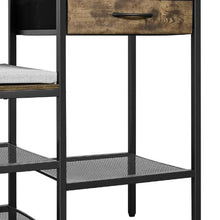 70.9" Hall Tree Coat Rack with Shoe Bench & 2 Drawers 3-in-1 Storage Organizer Bookshelf & Wire Shelf Steel Frame for Entryway Bedroom