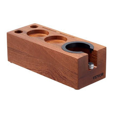 8-in-1 Sapele Wood Espresso Tamping Station with Knock Box