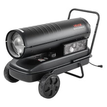 Forced Air Kerosene Heater 125,000 BTU Diesel Torpedo Heater Portable with Wheels & Thermostat (Black)