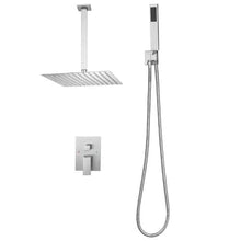 12" Square Ceiling Mount Rainfall Shower System – (Brushed Nickel)
