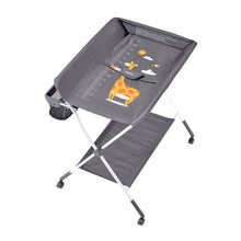 Multi-Functional Baby Changing Table Foldable Portable Diaper Station with Adjustable Height Wheels & Storage Organizer (Dark Gray)