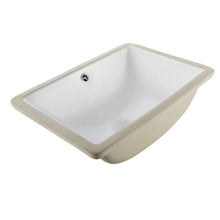 18.11" x 12.99" Rectangular Undermount Bathroom Sink White Ceramic Basin with Overflow