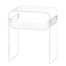 Clear Acrylic 2-Tier Side Table with Storage Shelf 11.8 x 15.7 x 19.7-Inch