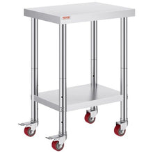 24 x 18 In Stainless Steel Work Table with 4 Wheels  for Commercial Kitchen Restaurant  GZT614585