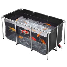 200-Gal PVC Koi Fish Pond with Viewing Panel Stainless Steel Frame & Drain Valve