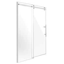 Frameless Sliding Shower Door 58-59 W x 75 H in 5/16 in (8mm) Clear Tempered Glass NANO Stainproof Stainless Steel Chrome