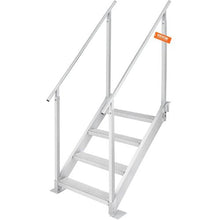 4-Step Dock Ladder Adjustable 30''-38'' Height 500 lbs Capacity Aluminum Dual Handrails