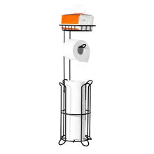 3-in-1 Free-Standing Toilet Paper Holder with Shelf (Matte Black)