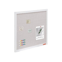 30" x 20" White Cork Board with Linen Surface for Home School and Office