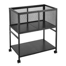 2-Tier Rolling File Cart Hanging File Organizer Lockable Wheels 60 lbs Capacity (Black)