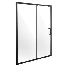 Semi-Frameless Shower Door 57.7-59 W x 70 H in Sliding Glass Matte Black with Stainless Steel Hardware