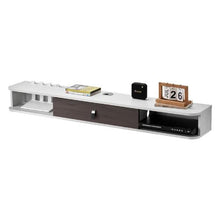 55In Floating TV Stand with Storage Cabinet Wall Mount Entertainment Center Power Outlet & Cable Hole - (White)