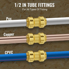 1/2" Brass Straight-Through Push-Fit for Air System Pipe Fittings (12PCS)