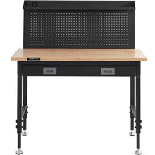 48 x 24-Inch Adjustable Workbench 2000 LBS Capacity 28-39.5-Inch Height Oak Top 30 Hooks