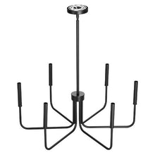 6-Light Black Farmhouse Chandelier Adjustable Height Hanging Light Fixture for Dining Room Bedroom Foyer Kitchen & Living Room