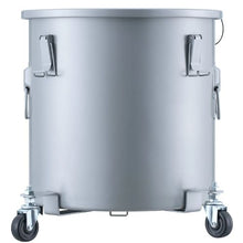 10-Gal Fryer Grease Bucket with Caster Base Rust-Proof Coating Lid Filter Bag – (Gray)