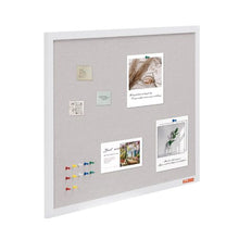 36" x 24" White Cork Board with Linen Surface Board for Home School Office