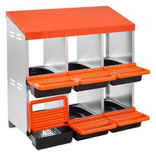 2-Tier Chicken Nesting Box 6-Compartment Roll-Out Egg Box for Hens Ducks & Poultry