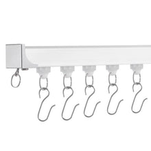 Ceiling Curtain Track 5.9 FT/1.8M Sliding Track with Hooks Ceiling/Wall Mount (White)